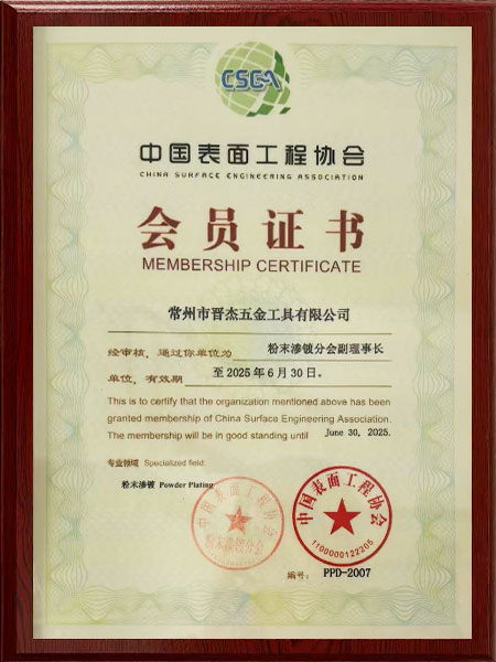 中国表面工程协会会员证书